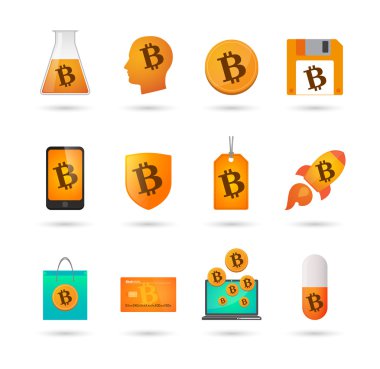 Bitcoin simgesi seti