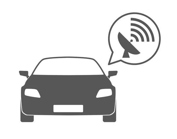 Auto met een komische ballon en een wifi-pictogram — Stockvector