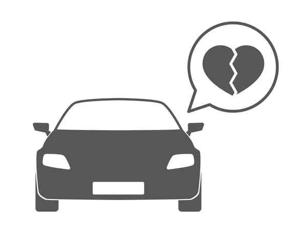 Car with a comic balloon and a heart  icon — Stock Vector