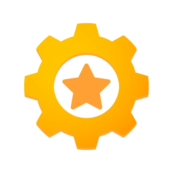 Gear with a star — Stock Vector