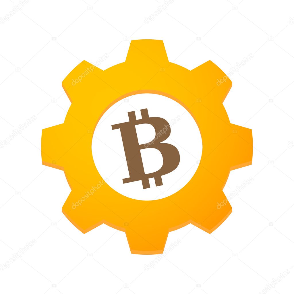 Gear with a bitcoin