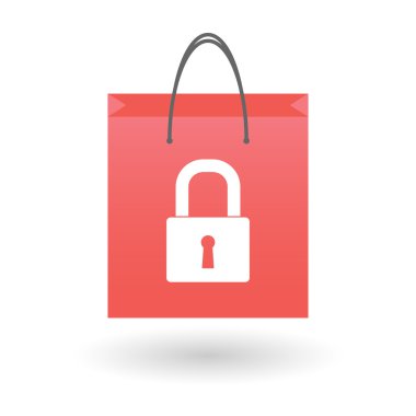 Shopping bag with a lock icon