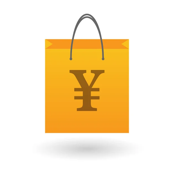 Shopping bag with a currency  icon — Stock Vector