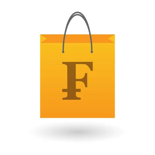 Shopping bag with a currency  icon — Stock Vector