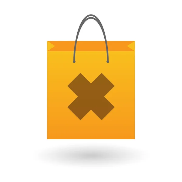 Shopping bag with an irritating substance icon — Stock Vector