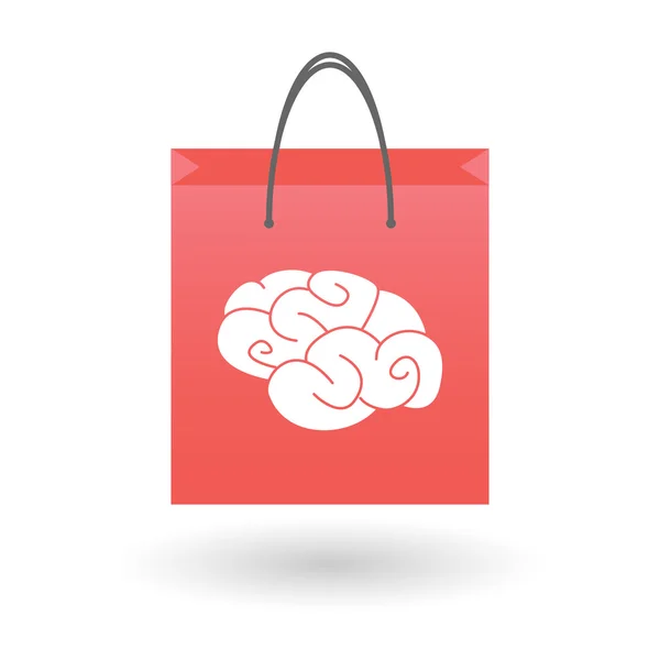 Beyin simgesi olan alışveriş çantası — Stok Vektör