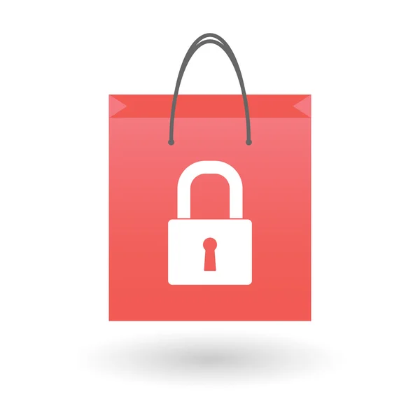 Shopping bag with a lock icon — ストックベクタ
