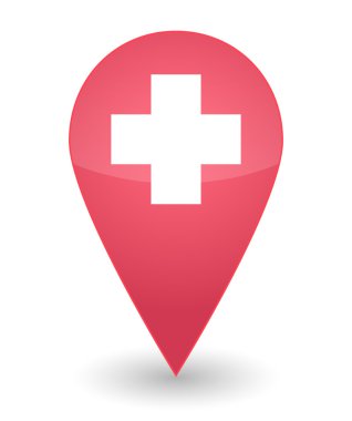 harita işareti İsviçre bayrağı