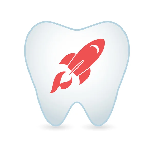 Zub s raketou — Stockový vektor