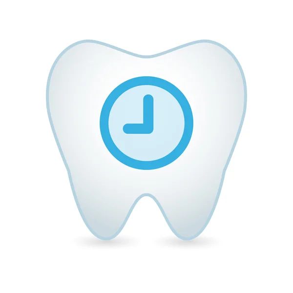 Tooth with a clock — Stock Vector