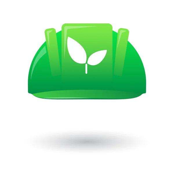 Zelené práce helmu vtip recyklaci znamení — Stockový vektor