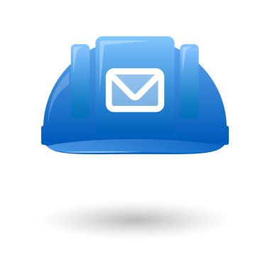 e-posta işareti mavi iş kaskı