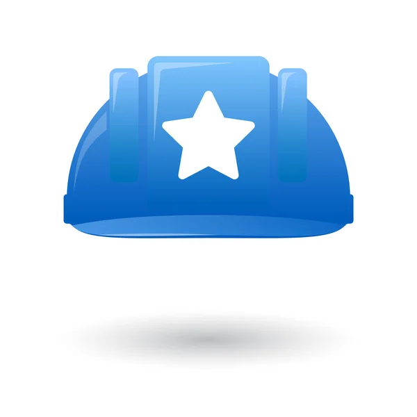 蓝色工作头盔一颗星星 — 图库矢量图片
