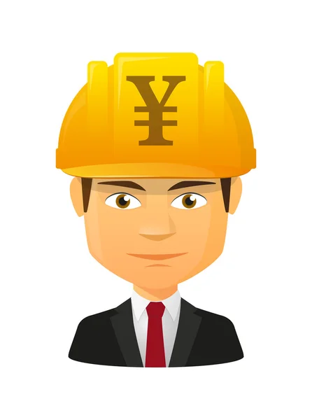 Mannelijke avatar met een valuta-pictogram — Stockvector