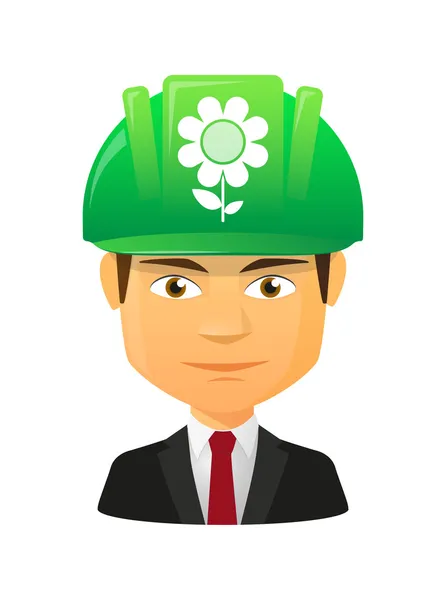 Avatar masculino con una flor — Vector de stock