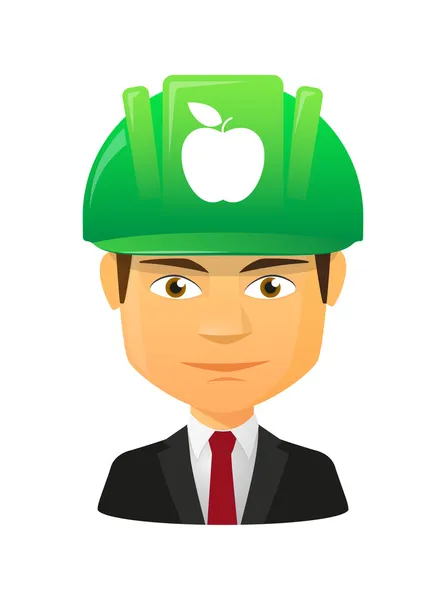 Male avatar with an apple — Stock Vector