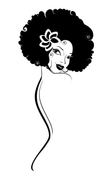 Retrato de mujer afroamericana — Vector de stock