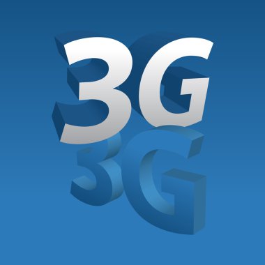 3g 3d mavi zemin üzerine