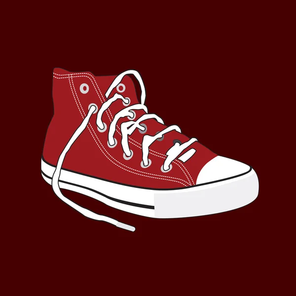 Chaussure, chaussure rouge, Une paire de vieilles baskets — Image vectorielle