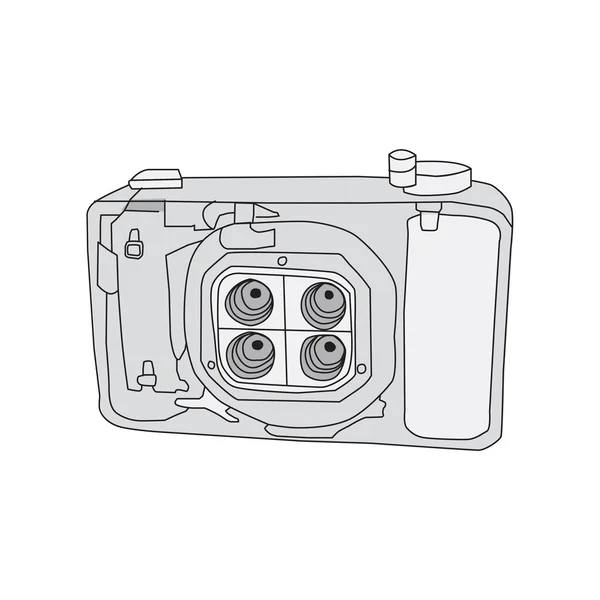 Ручной рисунок векторной камеры — стоковый вектор