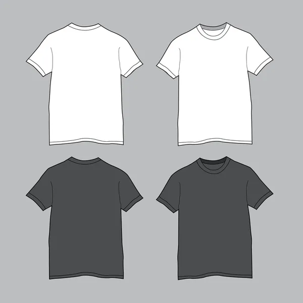 Vista frontal e traseira da camiseta em branco —  Vetores de Stock