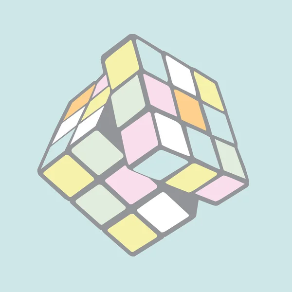 Ilustración cubo rubik — Vector de stock