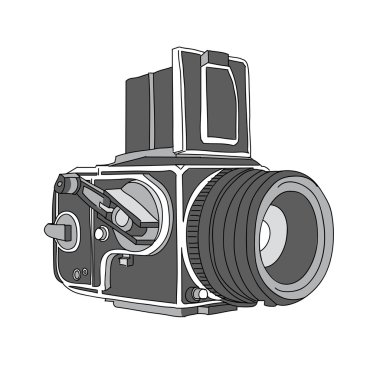 kamera, elle çizilmiş vektör kamera, fotoğraf makinesi gösterimi