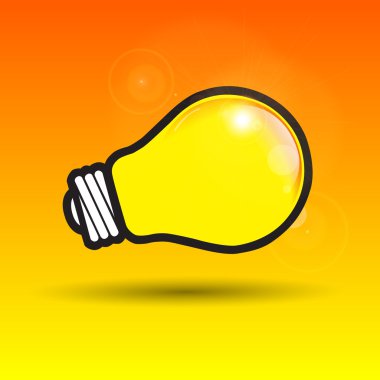 parlak sarı ampul olarak ilham kavramı