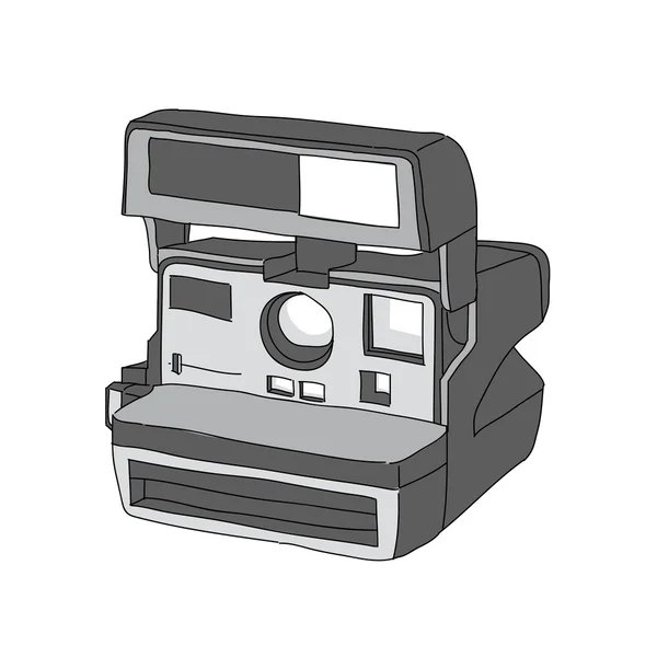 Cámara, Dibujado a mano de la cámara vectorial, ilustración de la cámara, polaroid — Vector de stock