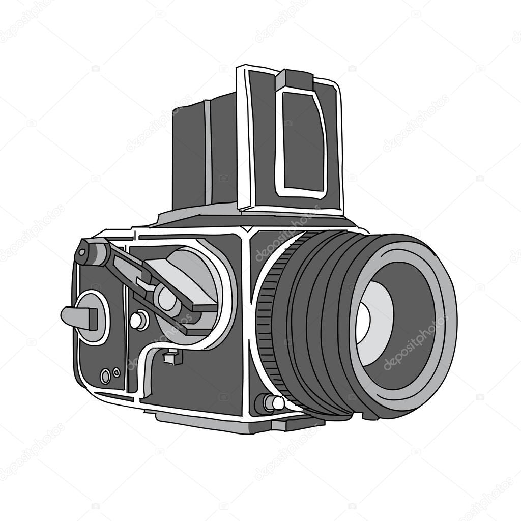 Camera, Hand Drawn of Vector Camera, illustration of camera