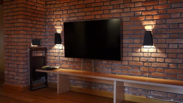 Modern Set Hanging Brick Wall Lamps Shining Aside Comfortable Cozy — Wideo stockowe