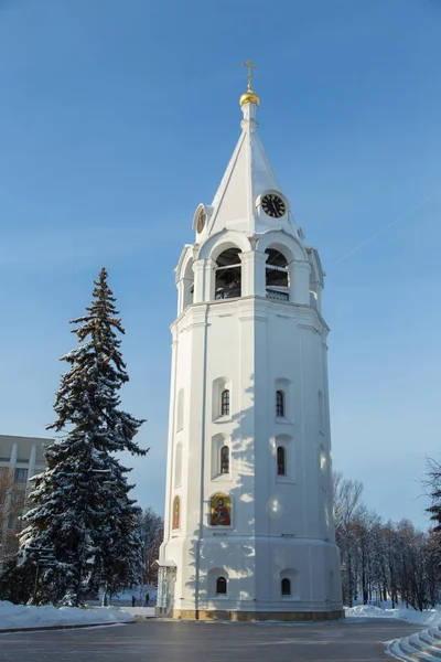 Bell Tower Spaso Preobrazhenskiy Kremlin Nizhniy Nozgorod Winter Landscape Snowy — Stock Photo, Image
