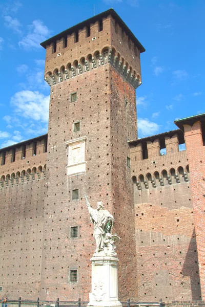 Veduta del castello Sforza, Milano — Foto Stock