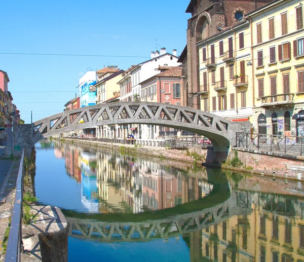 Pont sur le Naviglio, Milan — Photo