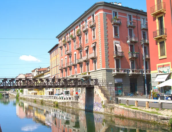Pont sur le Naviglio, Milan — Photo