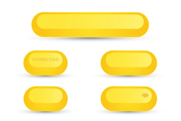 Set van ronde gele knoppen — Stockvector