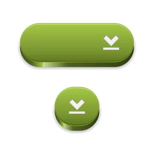 The set of two green download buttons — Stock Vector