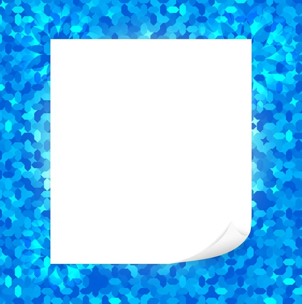 Mosaico sfondo blu con foglio di carta — Vettoriale Stock