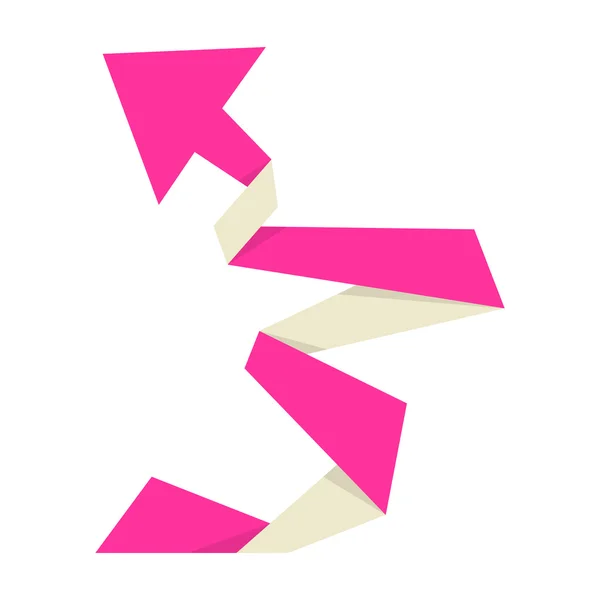 A seta origami rosa — Vetor de Stock