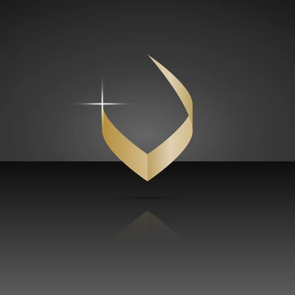 Icono de victoria oro — Vector de stock