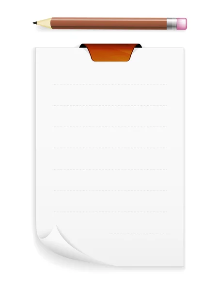 The noteboard with a pencil — Stock Vector