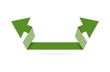 Yeşil origami çift ok