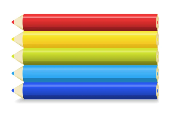 De set van multicolor potloden — Stockvector