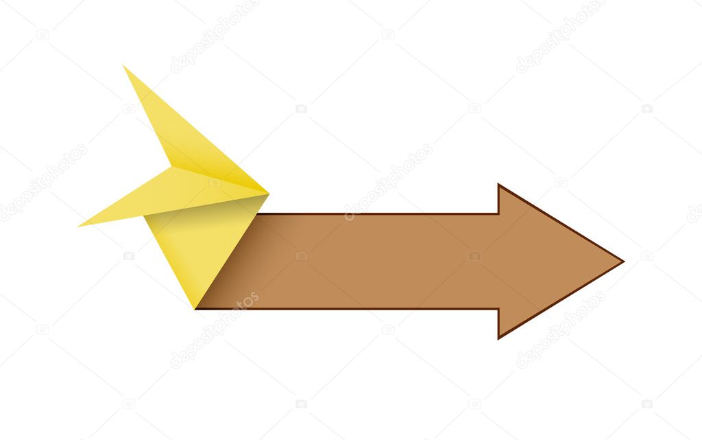 Origami style arrow