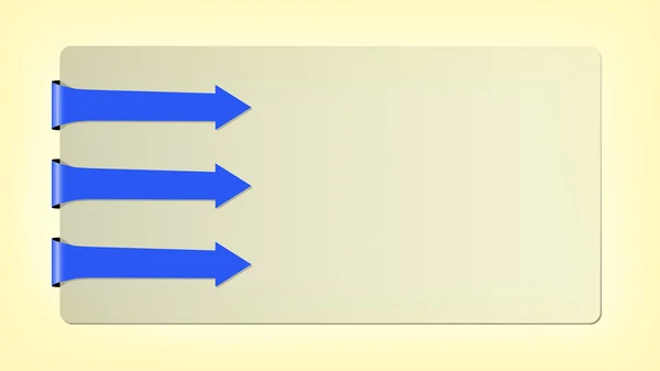 青色の矢印の付いたカード — ストックベクタ