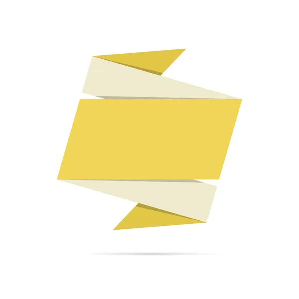 Das gelbe Origami-Etikett im Retrostil — Stockvektor