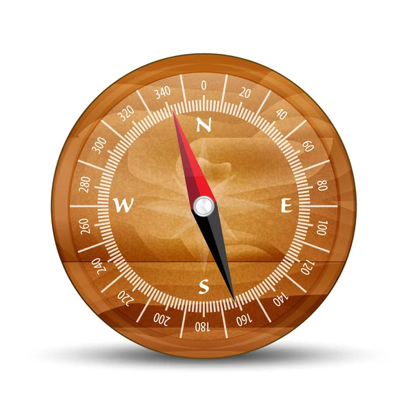 The wooden compass — Stock Vector