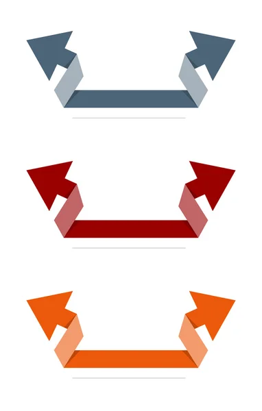 Das Set der Origami-Doppelpfeile — Stockvektor