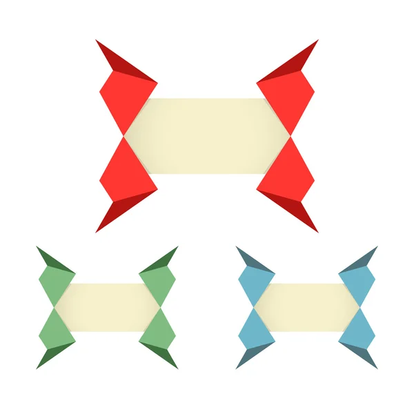 Etikett im Origami-Stil — Stockvektor