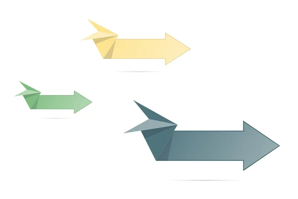 折り紙スタイルの矢印 — ストックベクタ